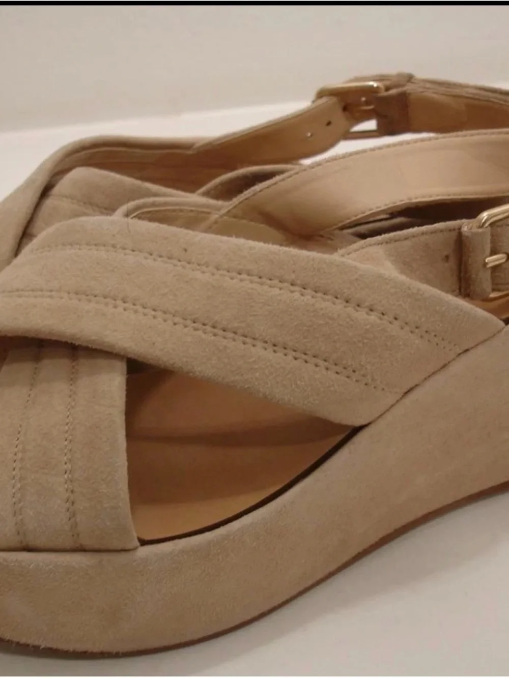J. Crew Marcie platform sandals in beige suede colorway✨Sz. 8.5